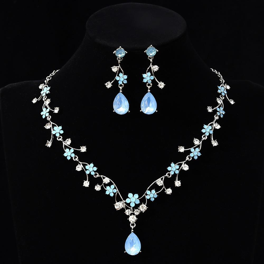 Свадебные наборы ювелирных изделий «Золотая капля воды» Блестящее колье-чокер и набор серег Ювелирные подарки