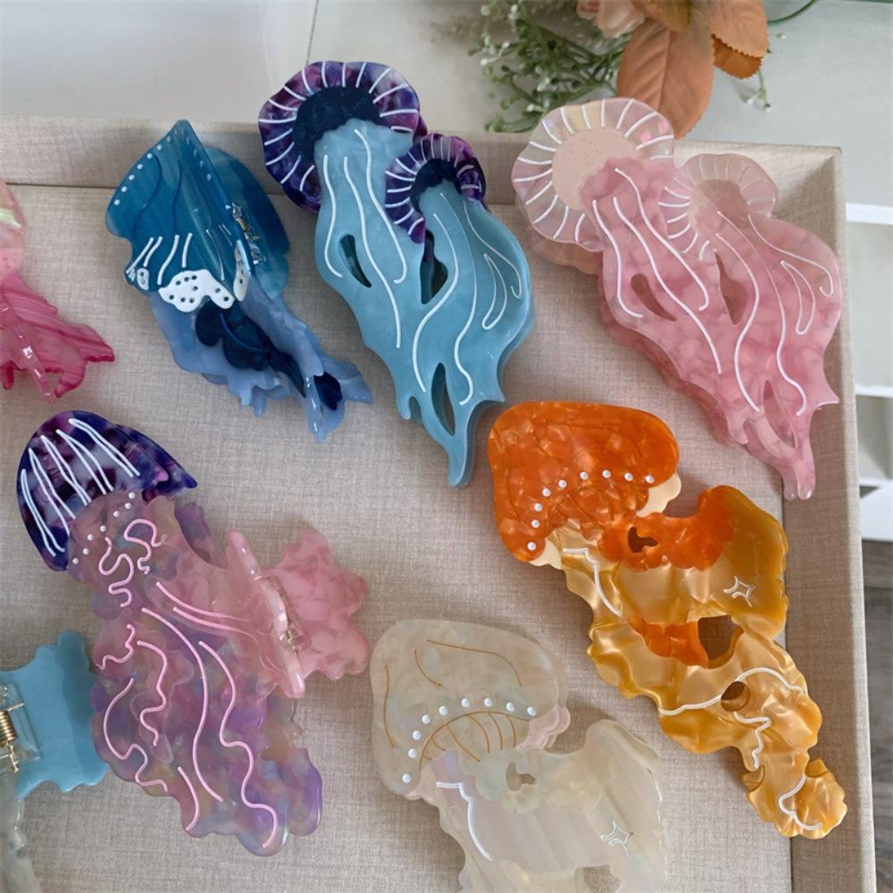 Animal Jellyfish Hair Claw Ocean Series Large Shark Clip Creative Hair Grab Clip  Female