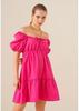 MT Clothes - Robe Evasée en Popeline Rose 42