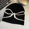 Осень и Зима Корейская Вязаная Шапка с Принтом Бантов Ретро Милая Эластичная Универсальная Холодная Шапка Теплая Шерстяная Шапка