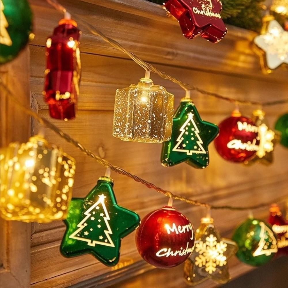 Electroplated Christmas String Lights PVC Material Fairy Lights Hanging Lights Living Room