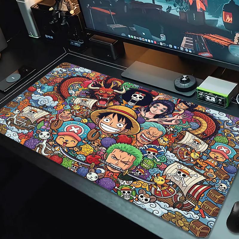Аниме One Piece Цветная Мышь Коврик Большой Игровой Стол Подушка Нескользящий Ноутбук Планшет Большой Коврик для Мыши XXL Коврик Мини ПК Игровой Коврик С Замком по краю