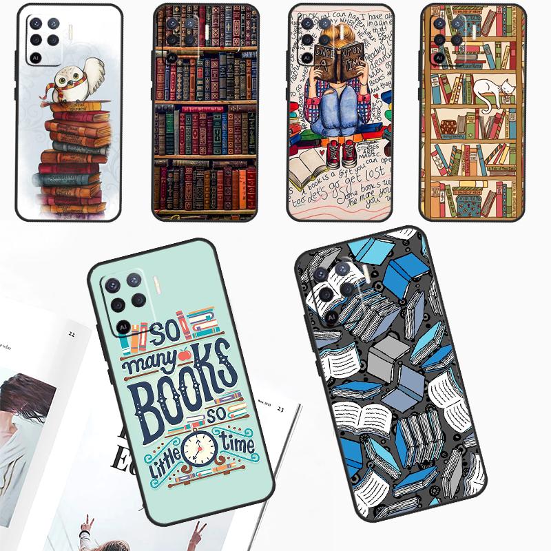 Иллюстрация книг для OPPO A98 A78 A58 A79 A16 A76 A96 A5 A9 A53 A17 A57 A77 A15 A52 A72 A74 A94 A54S Чехол