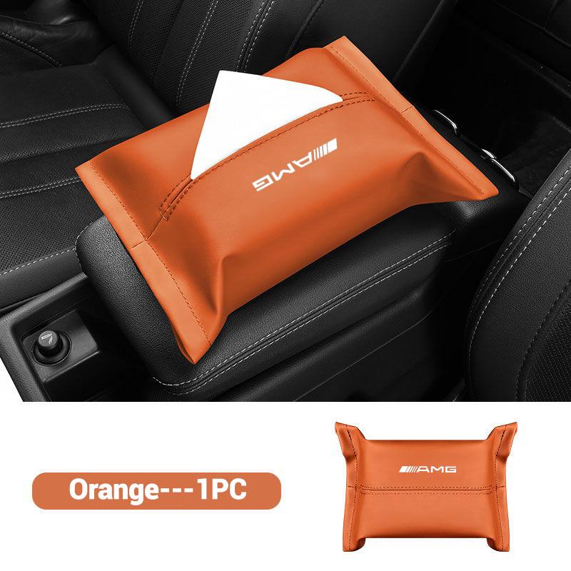 WVQ5 Car Tissue box Interior Leather Paper Tissue Storage Box Accessory For Mercedes Benz AMG W204 W205 W203 W211 W212 W213 W169 W220