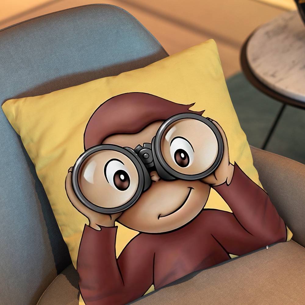 Monkey Curious Cute George Pillow Case Office Cushions Suitable For Sofa Car Bedroom Decorative Cushion Cover