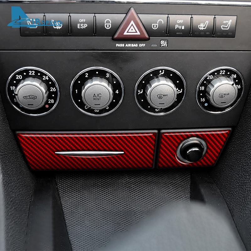 Наклейка из настоящего мягкого углеродного волокна для Mercedes Benz SLK R171 2004 2005 2006 2007 2008 2009 2010 Автомобильная нижняя панель для хранения кондиционера