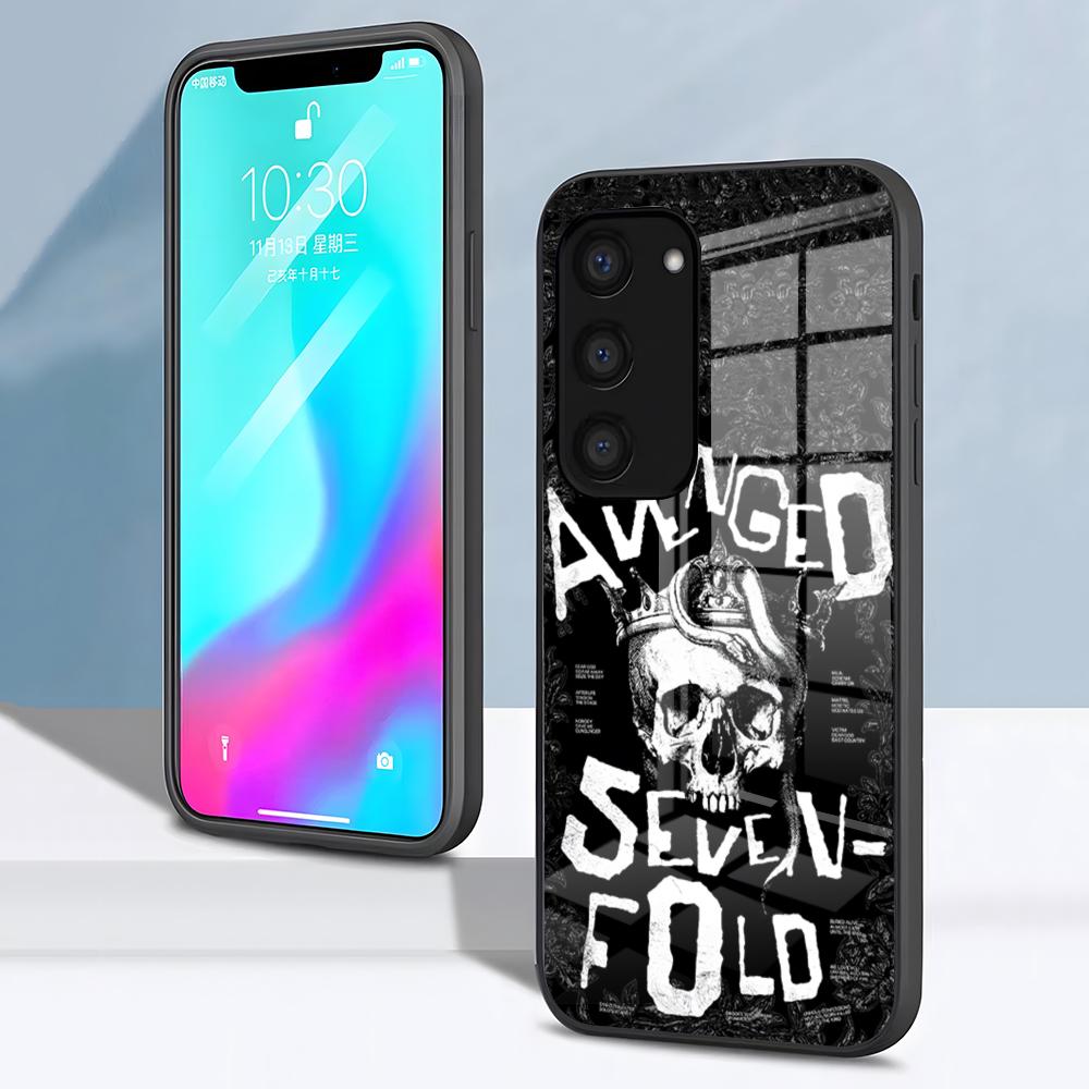 Чехол для телефона Avenged Sevenfold Для Samsung S26 S25 S24 FE S23 S22 S21 Plus S20 Ultra Note20Ultra Черный Стеклянная крышка