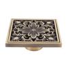 Floor Drain Brass Square Bathroom Shower Sewer Filter Strainer Ancient Style Odorless