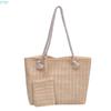 X7XC Stylish Hollow out Straw Shoulder Bag Large Handbag for Ladies Casual Use