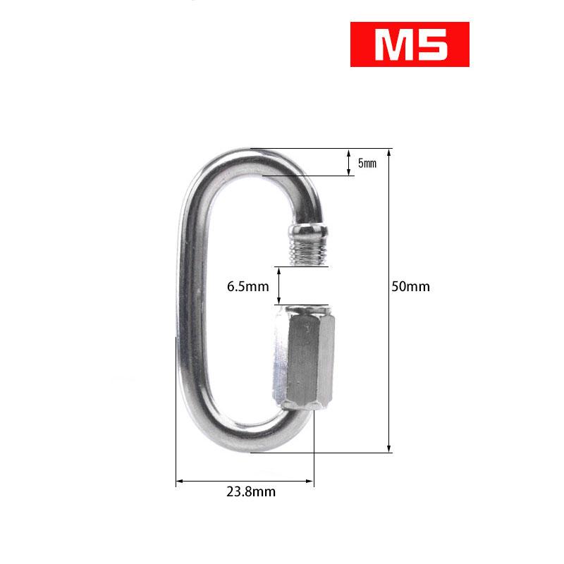 304 Stainless Steel Oval Locking Carabiner Clip, Quick Links, Rope Connector for Trailer, Swing, Hammocks, Cable, Camping