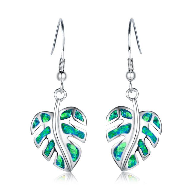 Женские серьги-капли в стиле бохо с радужным листом, Coforful, серьги с огненным опалом, висячие серьги, ювелирные изделия для свадьбы, помолвки и вечеринки