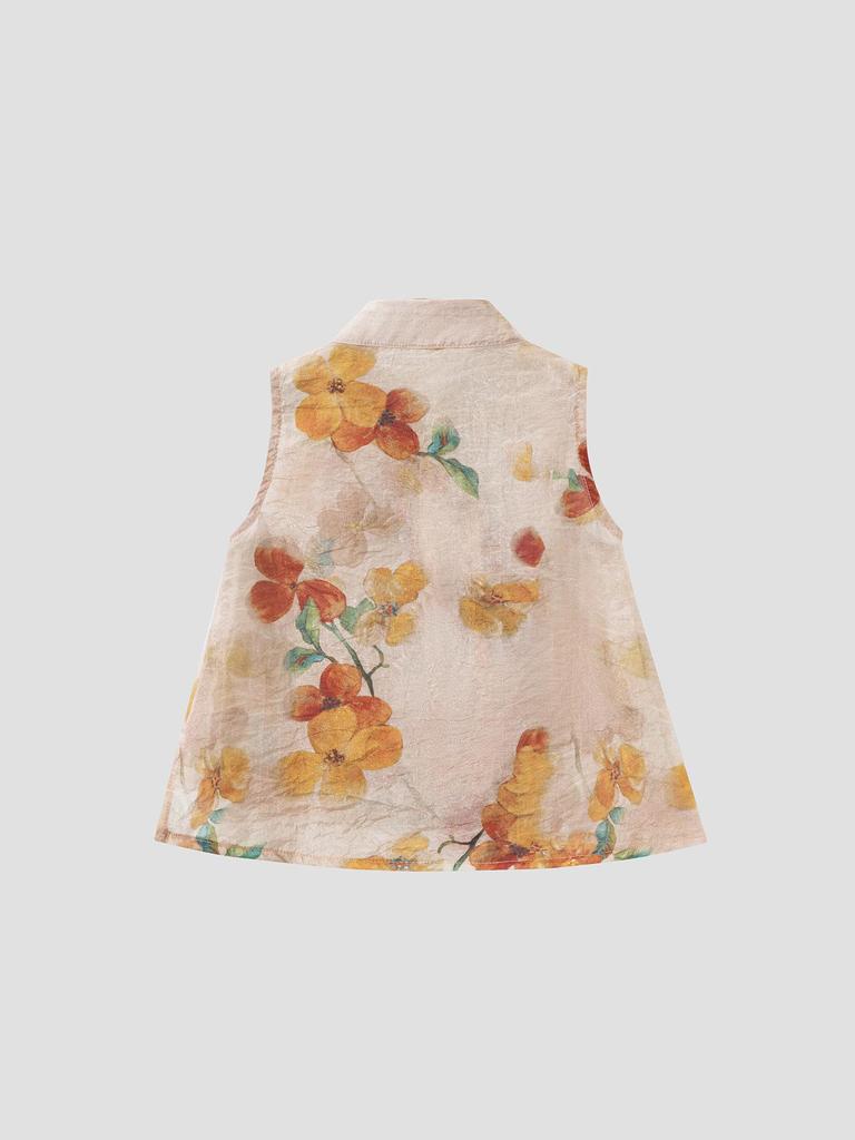 Летний ханьфу для девочек 2025: Новый топ в китайском национальном стиле и брюки широкого кроя, детский костюм-двойка.