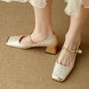 Women's Retro Medium Heeled Women's Fashionable and Versatile Soft and Comfortable Ballet Shoes