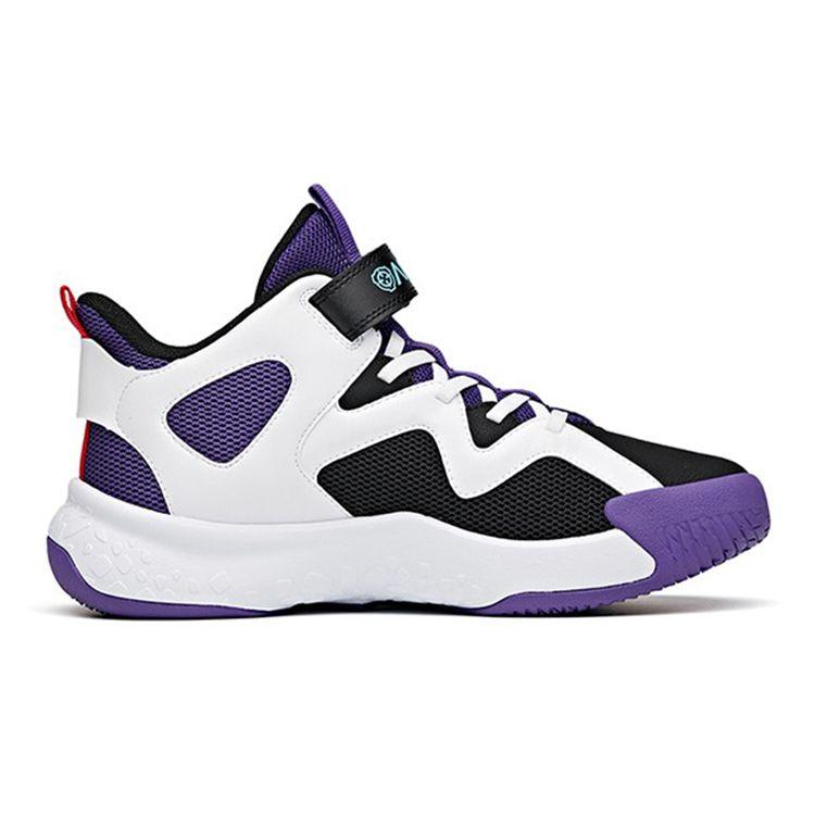 Anta Баскетбольные кроссовки Kids Cement Nemesis Velcro с нескользящей подошвой, амортизирующие, износостойкие, дышащие, средней высоты, детские баскетбольные кроссовки A312131153A-3