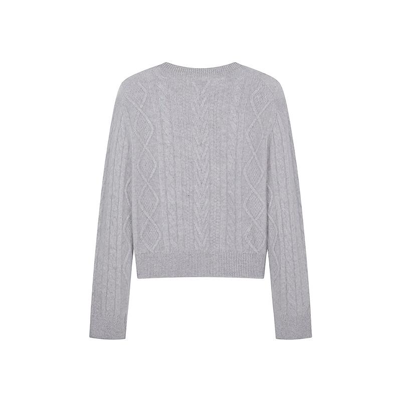 Teenie Weenie Women's Cable Knit Round Neck Sweater