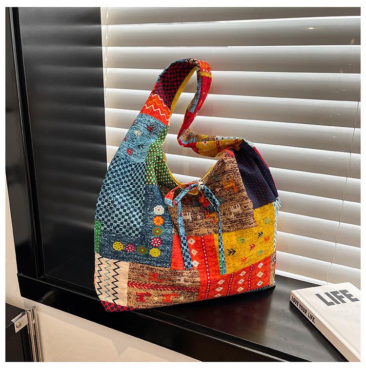 Новая ретро сумка пэчворк, наплечная сумка, сумка-тоут большой вместимости, сумка-жилет.
