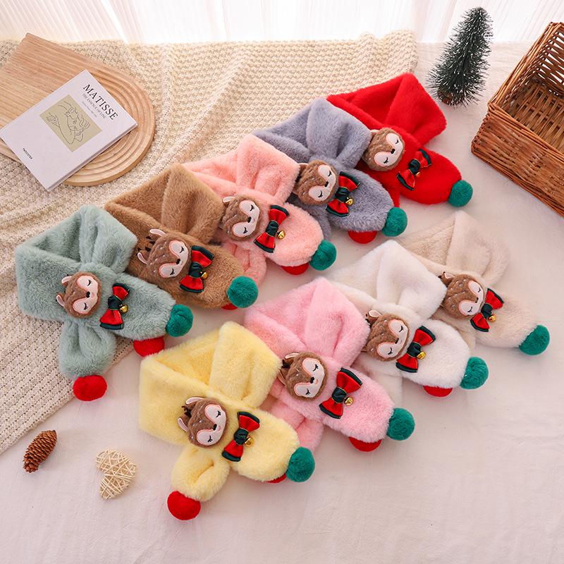 Рождественский снуд: Плюшевый зимний шарф-манишка для младенцев, малышей, мальчиков и девочек