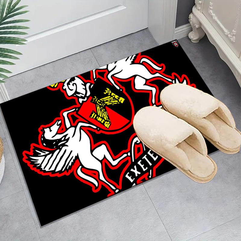 1PC Exeter City Fc Crest Floor Mat for Living Room, Game Rooms, Office, Bedroom, Office Floor Mat Playful Design, Christmas fan gifts