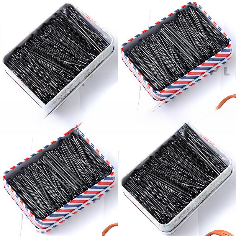 Одинарная черная шпилька-зажим для челок и высоких причесок