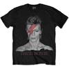 Мужская футболка Rockoff Trade с изображением Дэвида Боуи из альбома Aladdin Sane, Черная (Черный Черный), большой