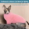 SUNFURA Sphynx Cat Sweater, Hairless Cats Turtleneck Pullover Kitten Sweaters for Cats Only, Warm and Soft Cat Pajamas Shirt with Sleeves Pet Winter