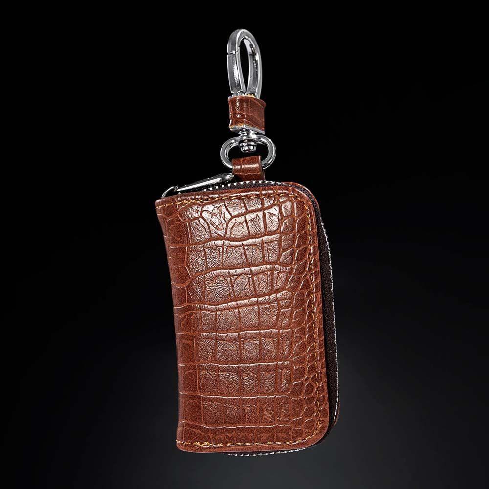 Men Crocodile pattern PU Leather Key Bag Case Zipper Key Case Bag Car Key Wallets Car Key Case