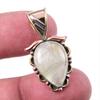 Natural Aquamarine Gemstone 925 Solid Sterling Silver TwoTone Pendant 1.25" G4m28