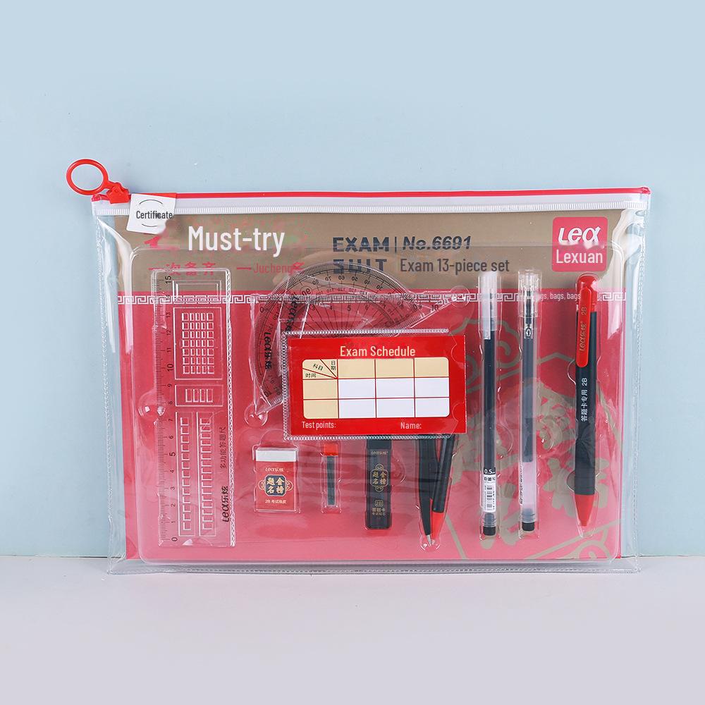 Экзаменационный комплект Jinbangti: Треугольная линейка, циркуль, нейтральная ручка, карандаш — идеально подходит для подготовки к поступлению в среднюю школу и колледж.