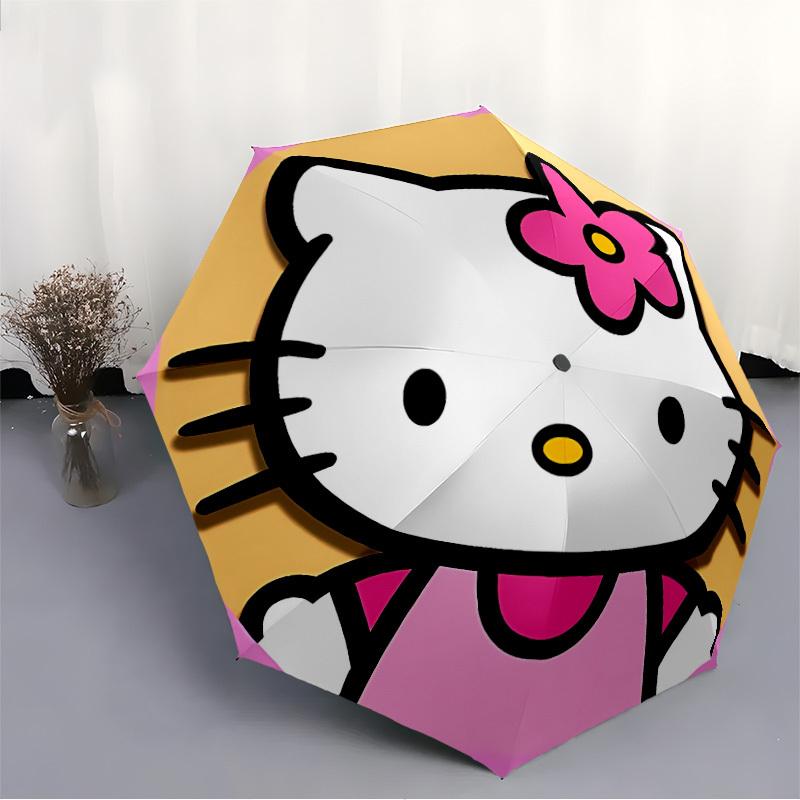 1pc Hello Kitty Automatic Umbrella 8-Bone Design Compact Gear for Outdoor Travel, Perfect Helloween Chrismas Gift for Friends or Family y250903196