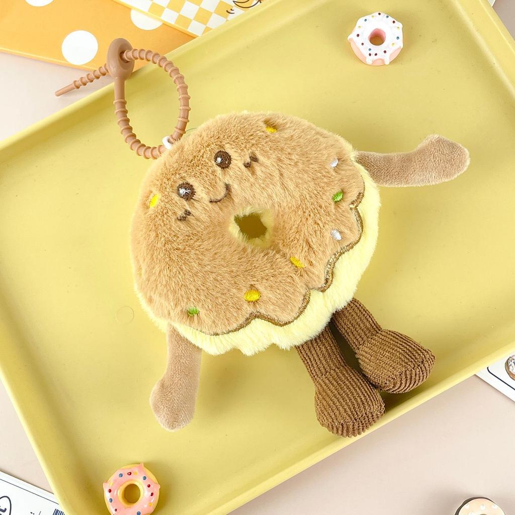 Cartoon French Donut Plush Doll Simulated Dessert Fun Doll Bag Pendant Grab Machine Doll Small Gift