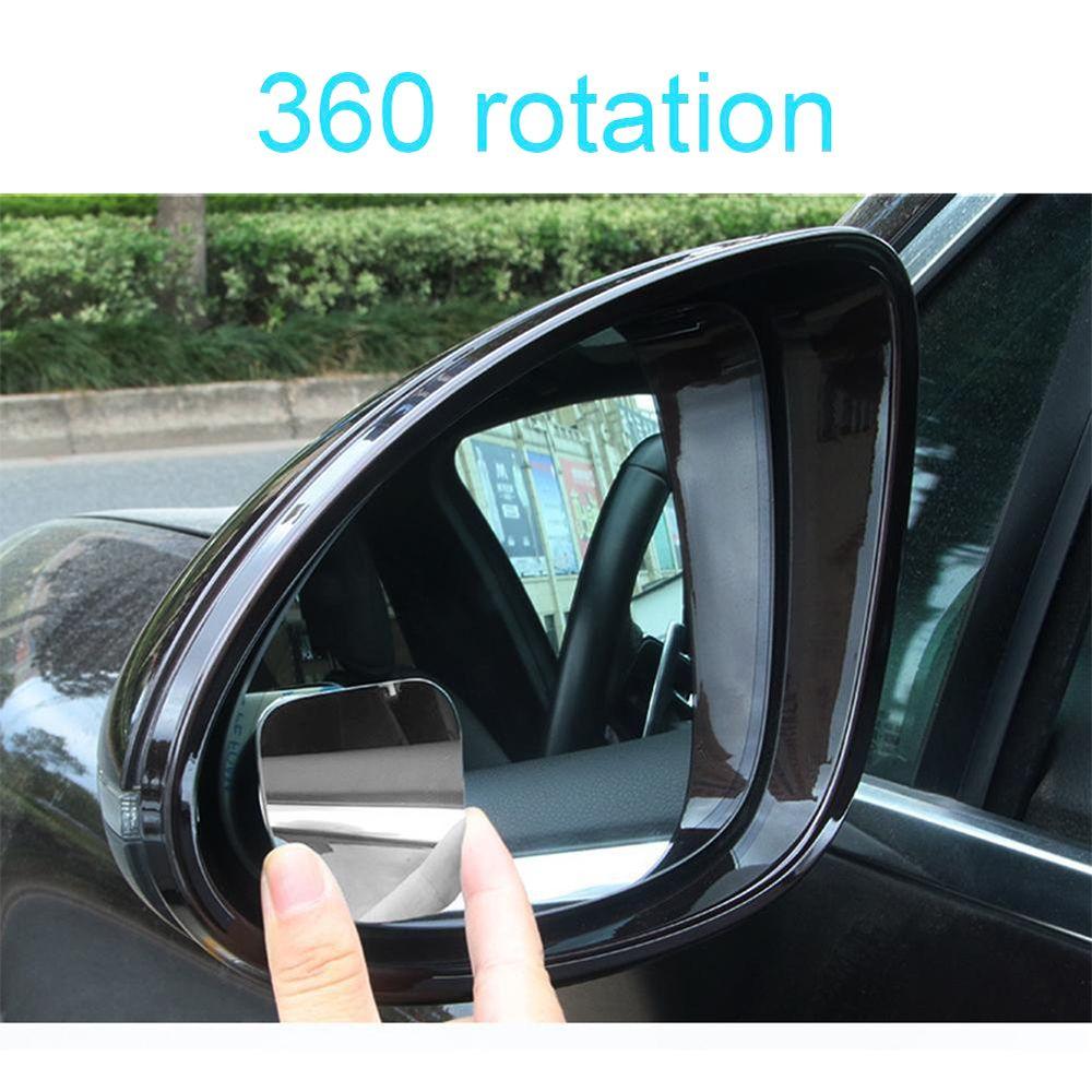 2Pcs Side Rearview Adjustable Wide Angle Convex 360 Degree Rotation HD Glass Blind Spot Mirror