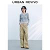 UR 2025 Autumn Women's Color-block Textured Ultra-short Knit Cardigan