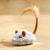 Электрическая мышь, игрушка для кошек, USB-перезаряжаемая интерактивная игрушка для котят с перьевым хвостом, автоматическая движущаяся плюшевая игрушка
