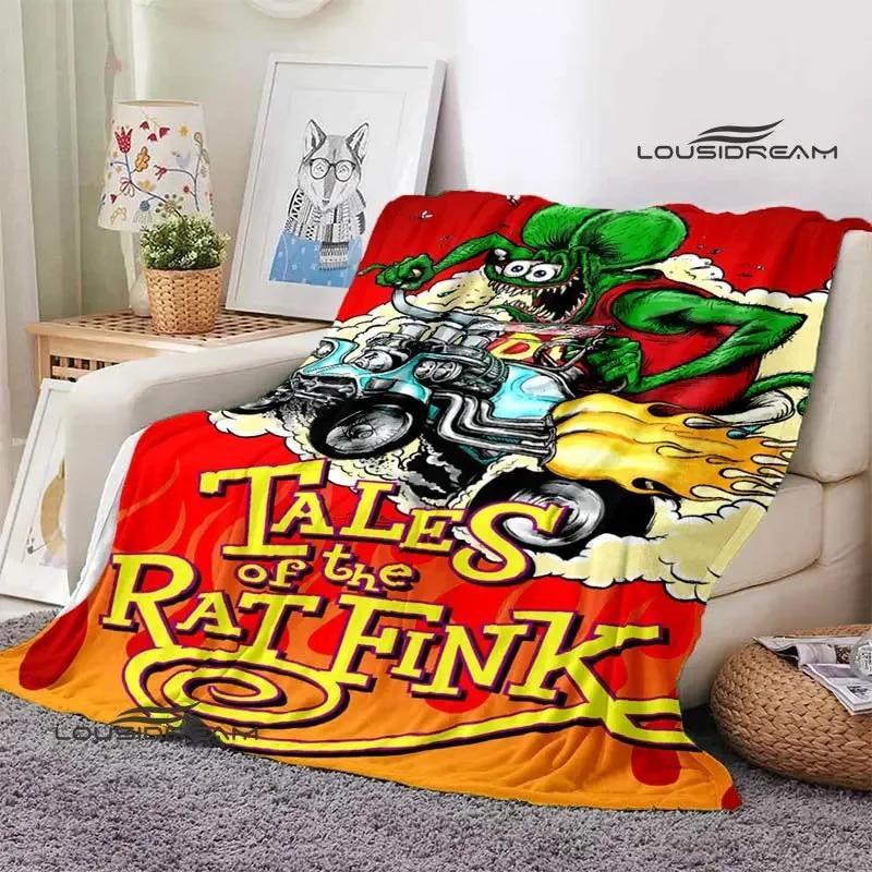 Одеяло в стиле аниме Tales of the Rat Fink, одеяло для пикника, фланелевое мягкое и удобное домашнее дорожное одеяло, одеяло для кровати, подарок на день рождения