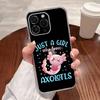Милый чехол для телефона с аксолотлем для iPhone 16,15,14,13,12,11 Plus,Pro,Max,XR,XS,Plus,E,SE4,Mini Прозрачная крышка
