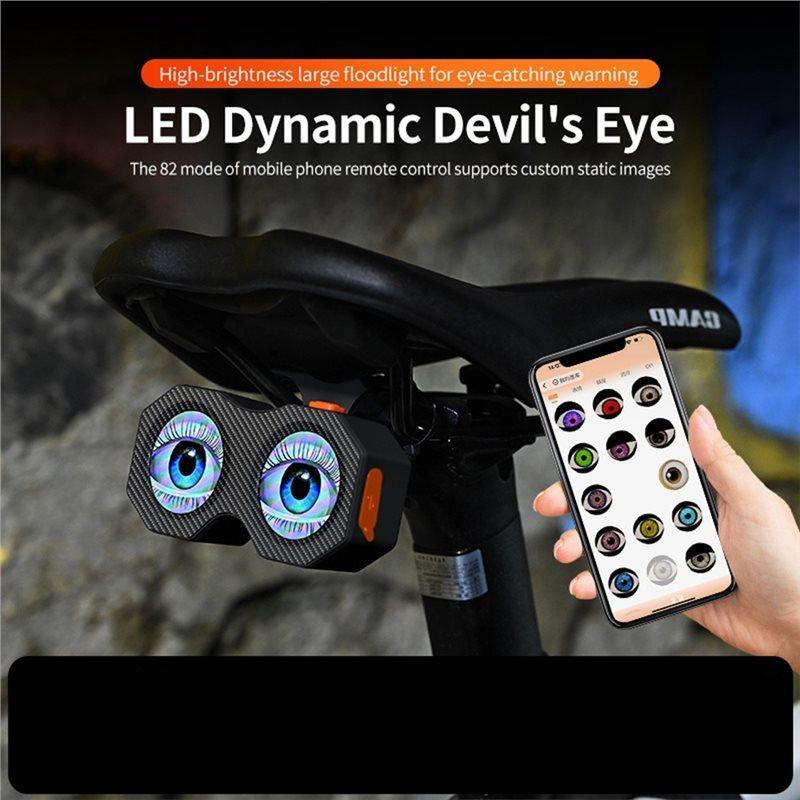 Motorcycle Bicycle Rearview Mirror LED Decorative Lights 3D Lens With APP Control Dynamic RGB Eye Light Taillight