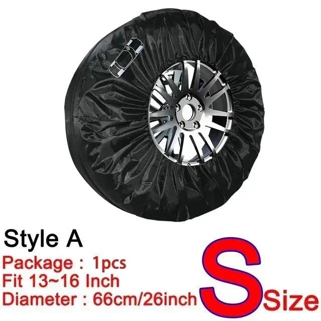AD Universal 4Pcs Spare Tire Cover Case Polyester Car Tyre Storage Bags Automobile Tyre Accessories Auto Vehicle Wheel Protector