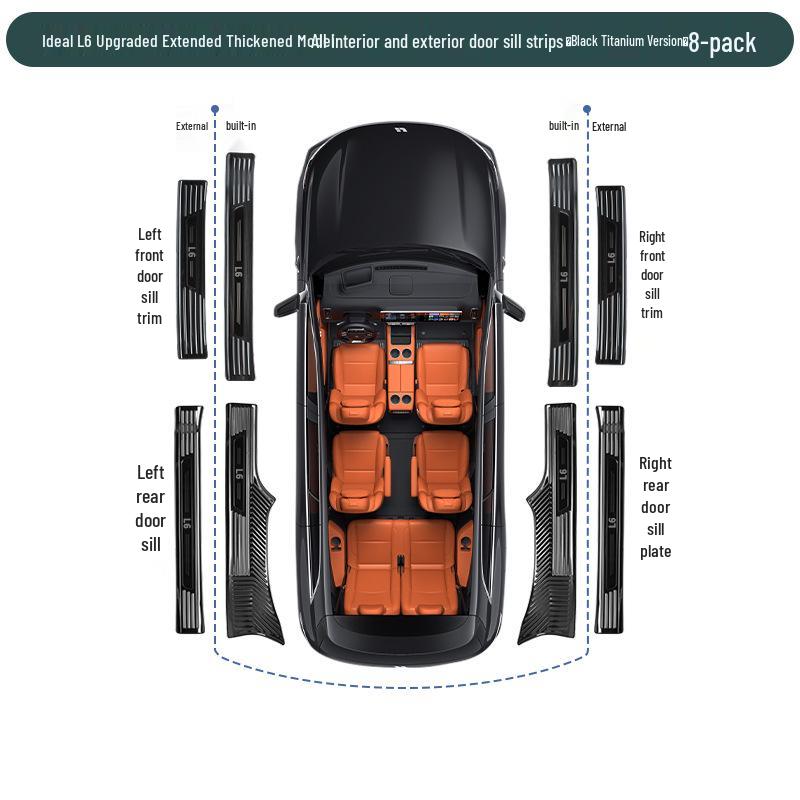 Защитная накладка на порог из нержавеющей стали для Ideal L6-L9, Аксессуар для улучшения интерьера автомобиля