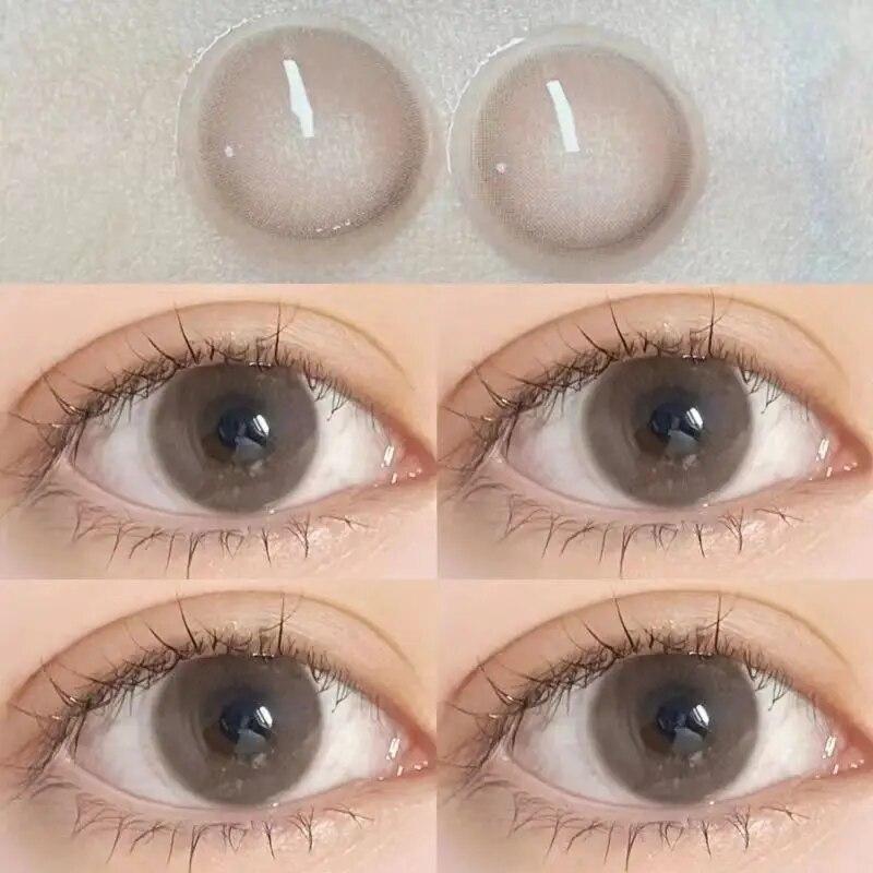 Цветные контактные линзы Линзы для близорукости с диоптриями Косметические контактные линзы Оптовая продажа 2 шт. Ежегодно Красивый макияж для глаз