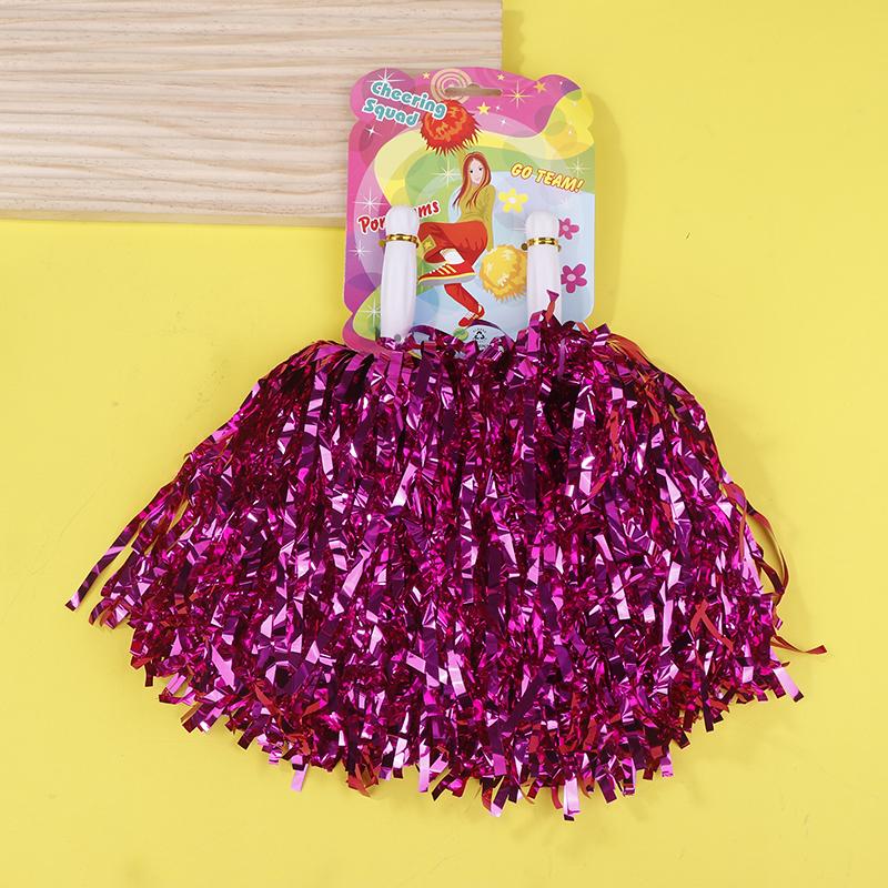 Stunning Pair of Non-Fading Metallic Cheerleading Pom Poms, Ideal for Kids and Adults, Brilliant for Sports and Dance Teams