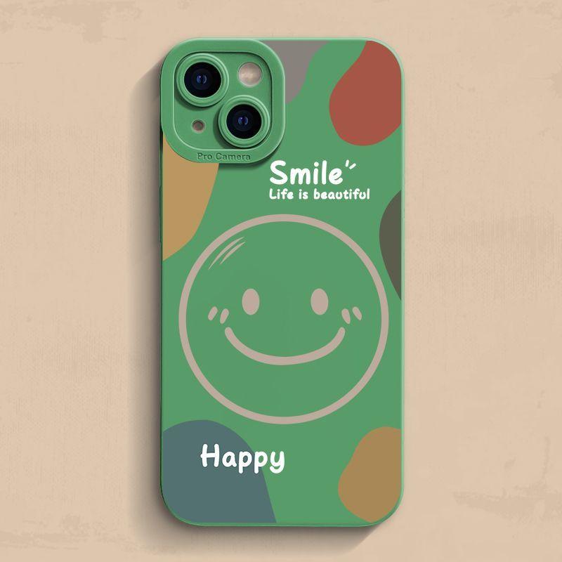 Чехол для телефона Apple 15promax, цветной блок, смайлик, 14 iPhone противоударный, 13 минималистичный, всесторонний, 12 мягкий, 11
