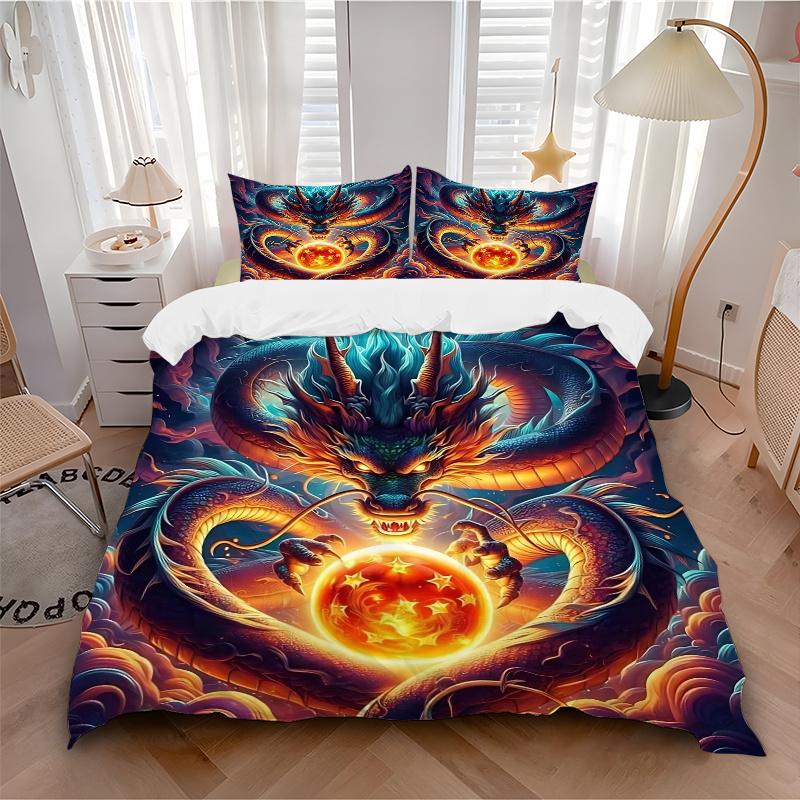 3pcs Dragon Heart Printed Bedding Set, Soft and Comfortable Quilt Cover for Bedroom, Guest Room (1 Duvet Cover + 2 Pillowcases, Pillow Core Not I
