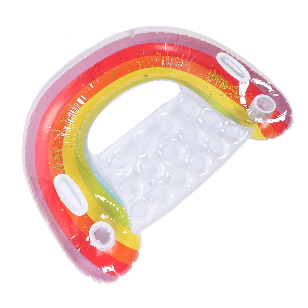 Rainbow Inflatable Chair Float U Seat Inflatable Single Person Swimming Pool Floating Raft Lounger