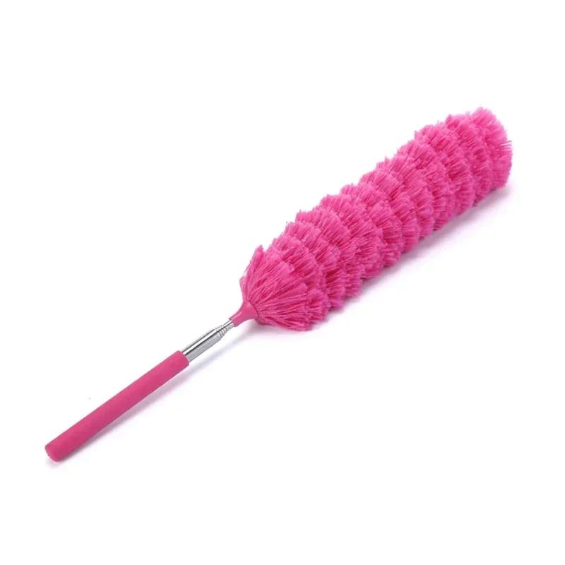 Electrostatic Dust Duster Telescopic Flexible Stainless Steel Household Feather Duster Cleaning Tool Microfiber Dust Brush