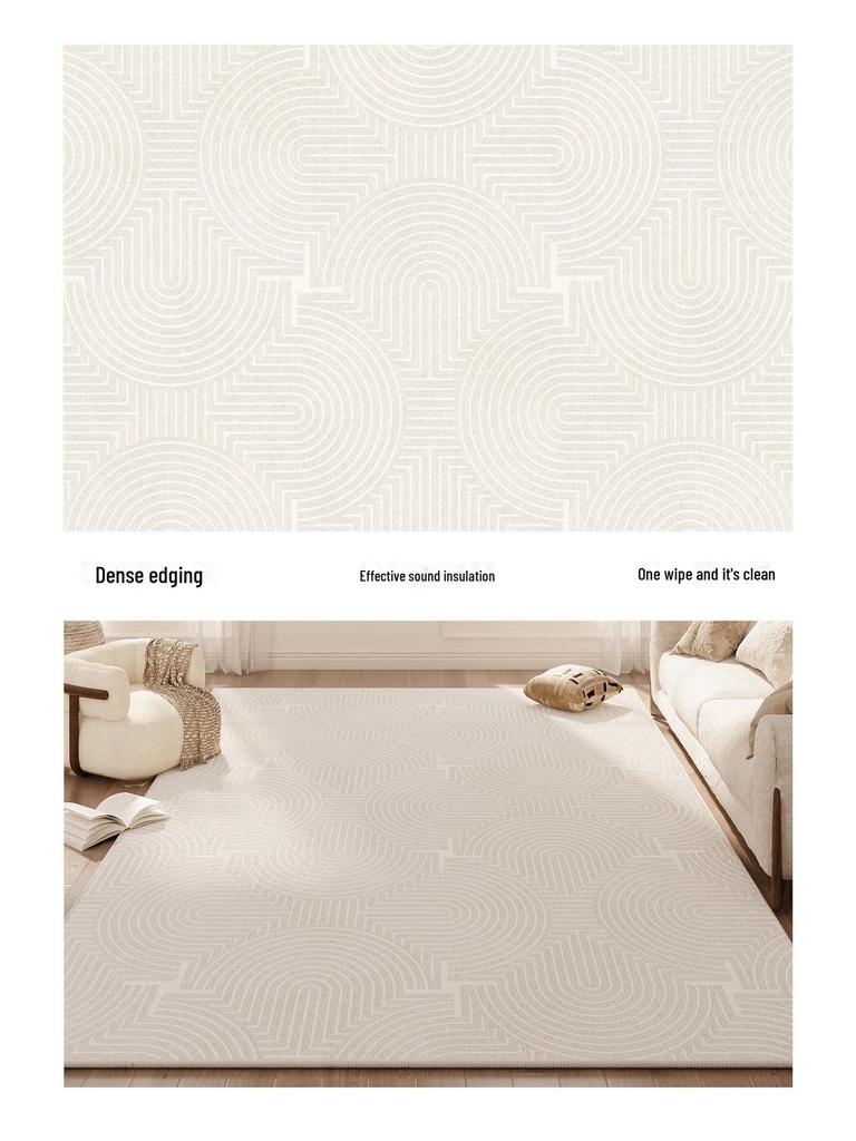 2024 Роскошный бархатный водонепроницаемый ковер для гостиной - не требует стирки, однотонный, простой дизайн, напольный коврик