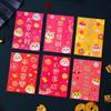 6 Pcs Cute 2025 Red Envelope Bag Cartooon New Year Red Packet Lucky Red Pocket  Weeding