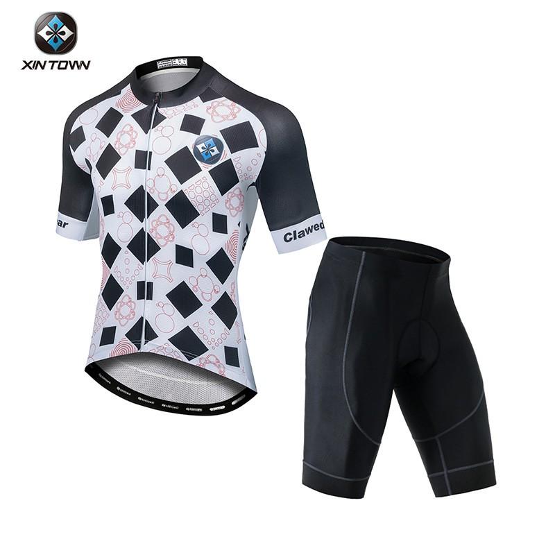 Mens Quick-Dry Cycling Jersey Shorts Set Road Bike Riding Sportswear