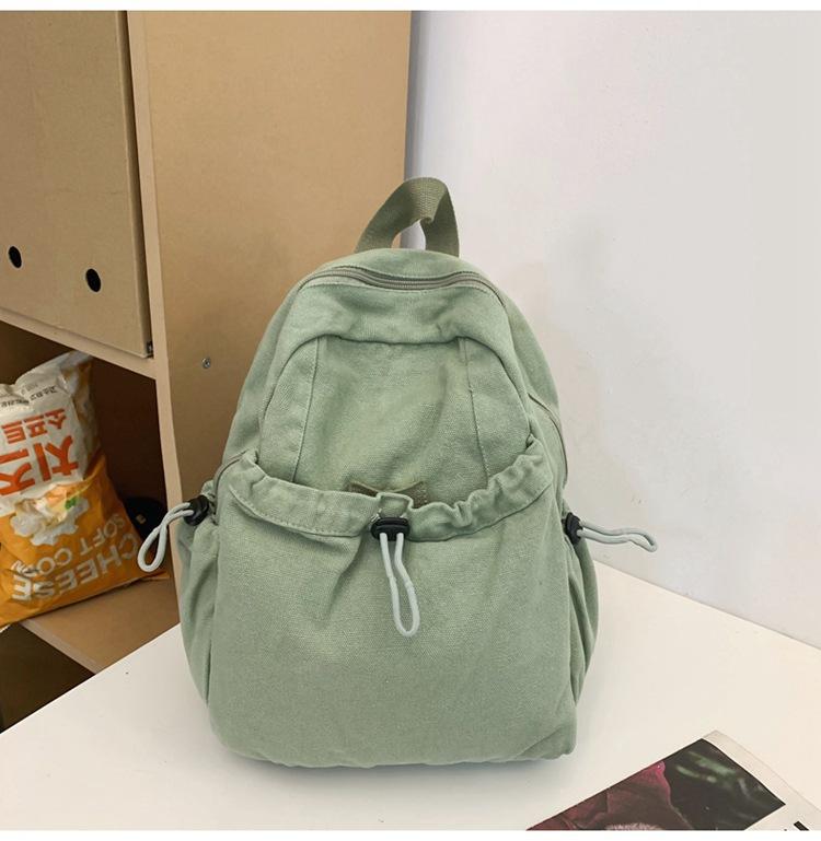 Washed Canvas Schoolbag Women's Casual Backpack College Students' Casual Class Backpack