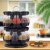 360 Rotating Spice Jar Rack Kitchen Countertop Display Organizer Spice Bottle Holder Stand Shelf with 1 Layer 8 Spice Jars/2 Layers 16 Spice Jars