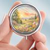 Портативная таблетница с 3 отделениями, Мини-металлический органайзер для лекарств, Милый контейнер для таблеток с принтом для витаминов, таблеток, украшений, для путешествий, на каждый день